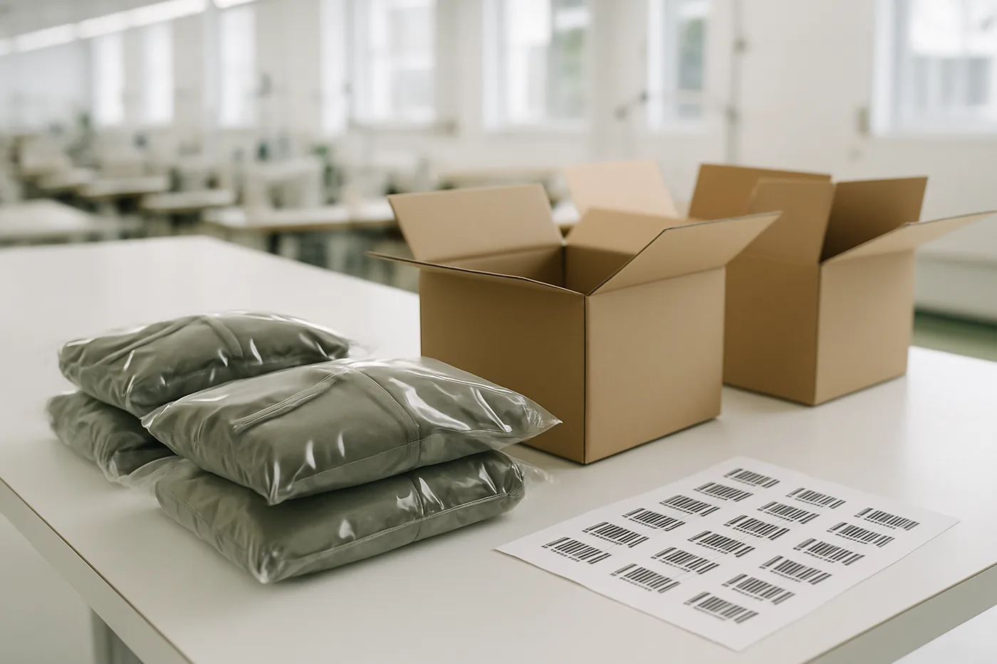 Packing and DDP at the Mike Apparel streetwear factory in Sialkot
